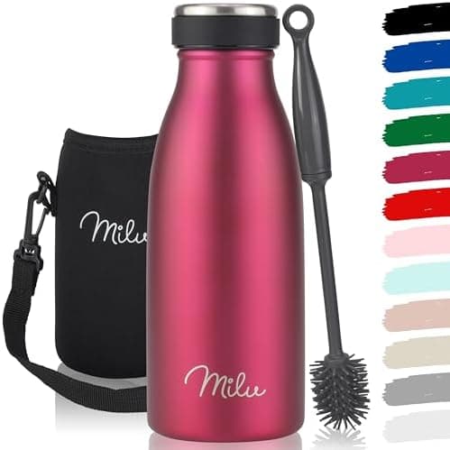 Milu Edelstahl Trinkflasche für Erwachsene – 750ml Isolierflasche zum Tragen – auslaufsicher, Kohlensäuregerecht inkl. R