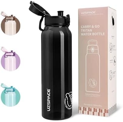 UZSPACE Kinder Trinkflasche 600ml - Sportlich, Auslaufsicher & Spülmaschinenfest zur Schule und Outdoor aktivarten für M