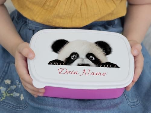 GRAZDesign Personalisierte Brotdose Panda mit Namen - perfekt für Kinder im Kindergarten und Schule - Geschenk für Mädch