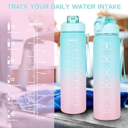 CodiCile Trinkflasche 1L - Ideal für Outdoor Aktivitäten mit Zeitmarkierung und Strohhalm
| CodiCile 1L Trinkflasche St