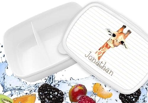 Timalo® Brotdose Kinder mit Namen | Personalisierte Bento Lunchbox für Jungen & Mädchen | Kindergarten & Schule Motiv Ti