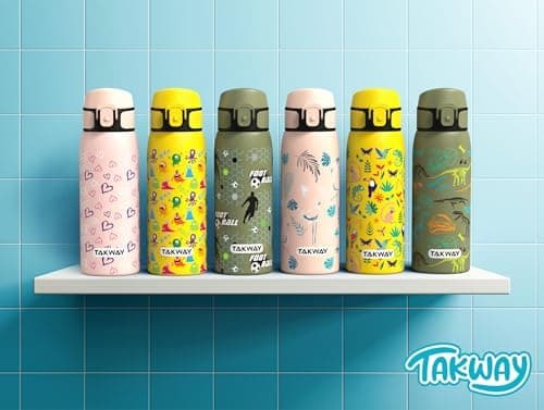 Edelstahl Trinkflasche Kinder 550ml - Auslaufsicher, isoliert und Kohlensäure geeignet - Schul- und Sportsituationensopt