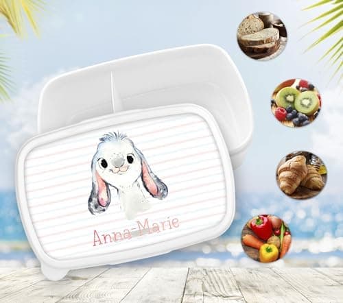 Timalo® Brotdose Kinder mit Namen | Personalisierte Bento Lunchbox für Jungen & Mädchen | Kindergarten & Schule Motiv Ti