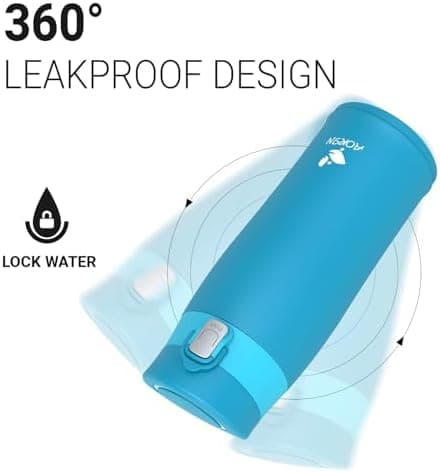 AORIN Trinkflasche Edelstahl 18/8, 500ml, BPA-Frei, Doppelwandig Isolierflasche für Sport, Schule und Outdooraktivitäten