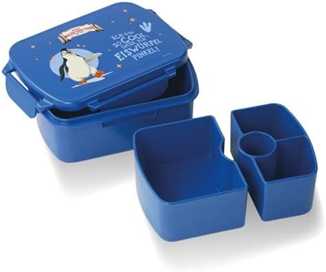 AWAVE Henrietta Snackbox Brotdose Kinder rPET Grün – Unterteilung, Auslaufsicher, Pausenbox für Schule und Picknick
