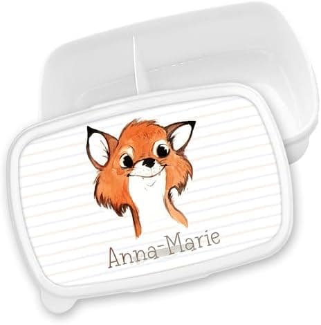 Timalo® Brotdose Kinder mit Namen | Personalisierte Bento Lunchbox für Jungen & Mädchen | Kindergarten & Schule Motiv Ti
