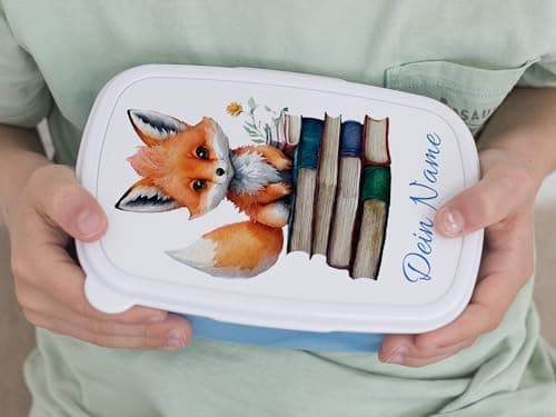 GRAZDesign Personalisierte Brotdose Fuchs mit Namen - Geschenk zur Einschulung für Kinder Kindergarten und Schule