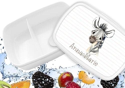Timalo® Brotdose Kinder mit Namen | Personalisierte Bento Lunchbox für Jungen & Mädchen | Kindergarten & Schule Motiv Ti