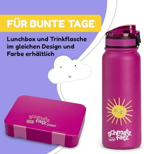 schmatzfatz Thermosflasche Kinder Auslaufsicher Wassertierzucht 550ml Edelstahl-Trinkflasche Thermo für Schule & Kinderg