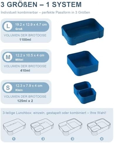 Kinder Brotdose 1100ml Auslaufsichere Bento Box Schule