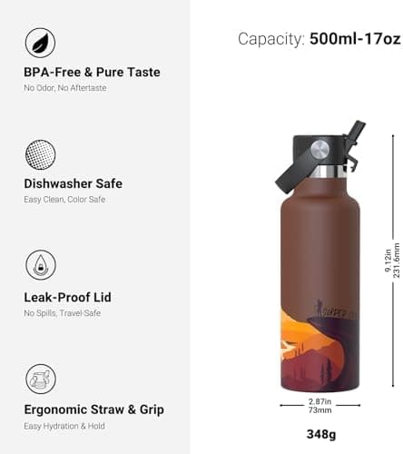 Super Sparrow Thermobecher für Sport und Outdoor - 500ml, 750ml - BPA-Frei, ClimatePartner certified - FlipFlow Trinkfla