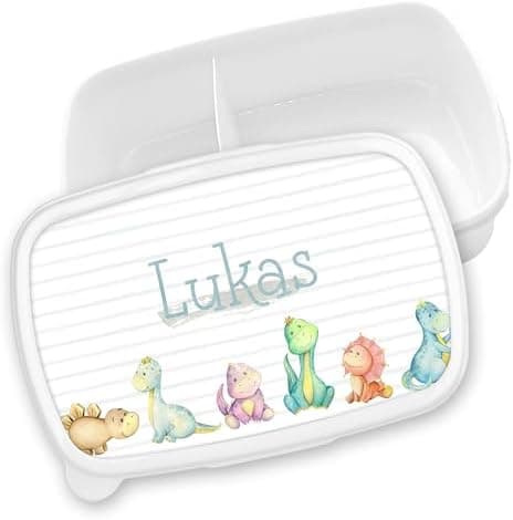 Timalo® Brotdose Kinder mit Namen | Personalisierte Bento Lunchbox für Jungen & Mädchen | Kindergarten & Schule Motiv Ti