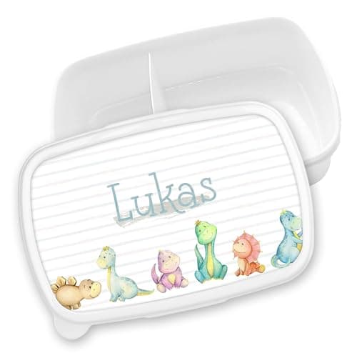 Timalo® Brotdose Kinder mit Namen | Personalisierte Bento Lunchbox für Jungen & Mädchen | Kindergarten & Schule Motiv Ti