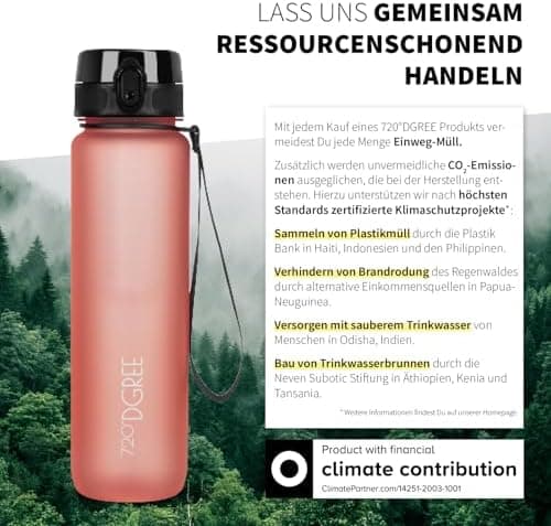 720°DGREE uberBottle Trinkflasche SoftTouch 500ml - Auslaufsicher, BPA-Frei - für Sport und Outdoor-Aktivitäten - Climat