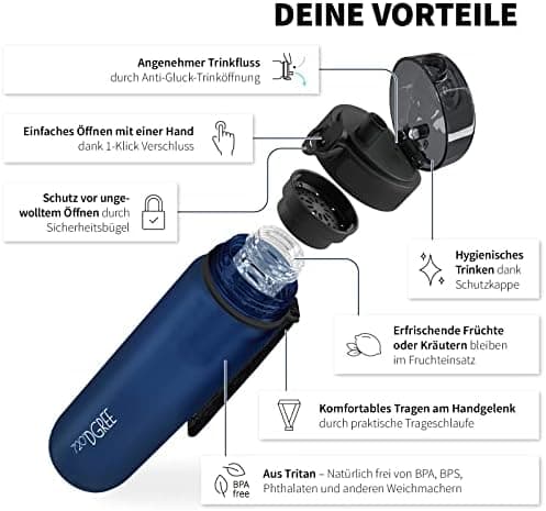 720°DGREE uberBottle Trinkflasche SoftTouch 500ml - Auslaufsicher, BPA-Frei - für Sport und Outdoor-Aktivitäten - Climat