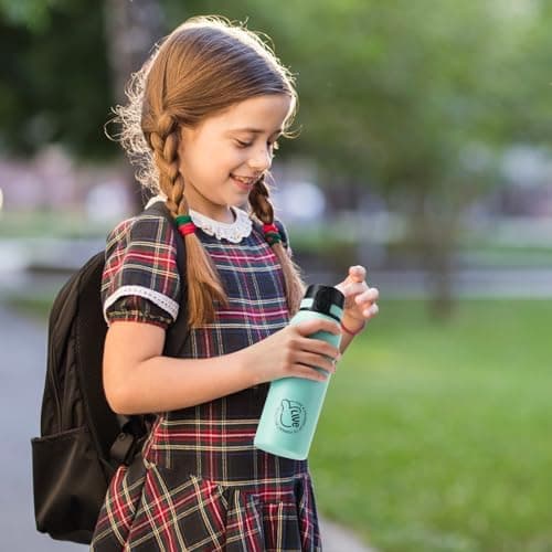 Thermosflasche UZSPACE Waldgrün Kinder 700ml Isolierte Edelstahl Trinkflasche 100% Auslaufsicher Outdoor Fitness Schule