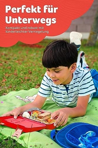 Jarlson® Brotdose Kinder mit Fächern - TONI Lunchbox - Auslaufdurchfall-Sicher – Jausenbox für Kindergarten und Schule -