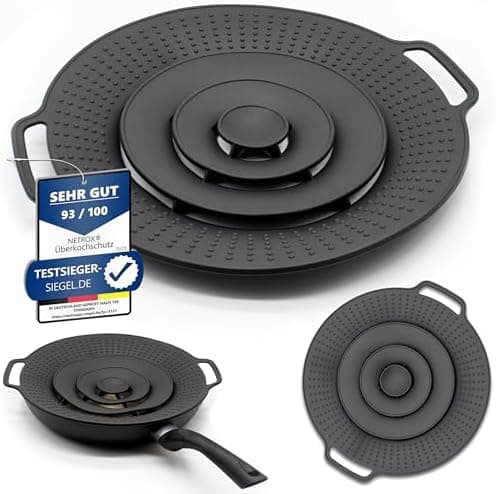 NetroxHome - Überkochschutz Topfdeckel - Spülmaschinenfest - Überlaufschutz für Töpfe Ø 15-25 cm - Pfannen_SPRitzschutz
