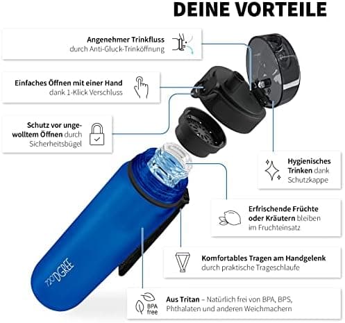 720°DGREE uberBottle Trinkflasche SoftTouch 500ml - Auslaufsicher, BPA-Frei - für Sport und Outdoor-Aktivitäten - Climat