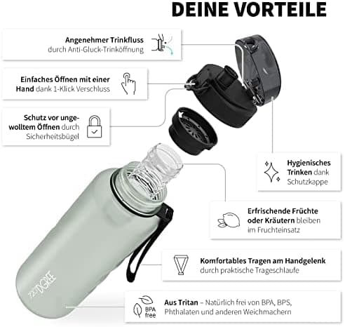 720°DGREE uberBottle Trinkflasche SoftTouch 500ml - Auslaufsicher, BPA-Frei - für Sport und Outdoor-Aktivitäten - Climat