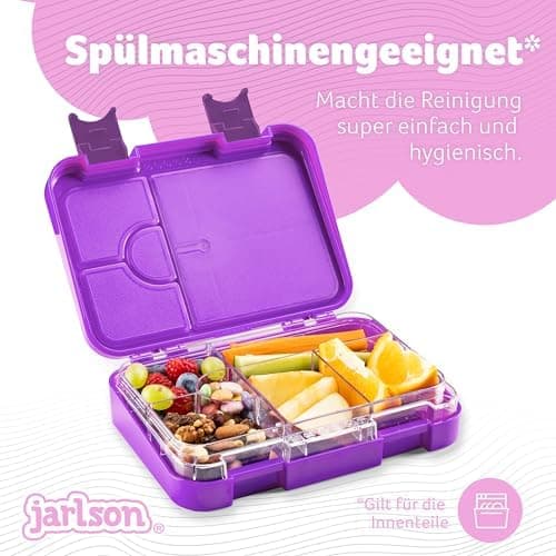 Jarlson® Brotdose Kinder mit Fächern - TONI Lunchbox - Auslaufdurchfall-Sicher – Jausenbox für Kindergarten und Schule -