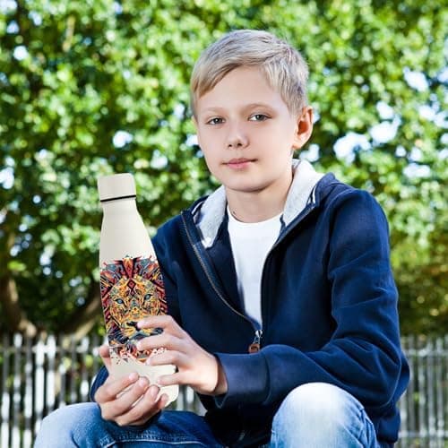 Grsta Trinkflasche 500ml, BPA-freie Edelstahlflasche für Kinder, ideale Wasserspeicherung bei Kalt&warm