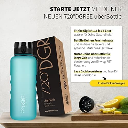 720°DGREE uberBottle Trinkflasche SoftTouch 500ml - Auslaufsicher, BPA-Frei - für Sport und Outdoor-Aktivitäten - Climat