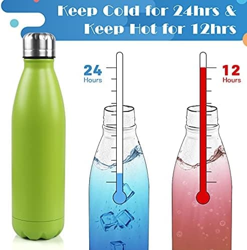 BOGI Doppelwandige Thermosflasche Edelstahl Trinkflasche Kinder Trinkflasche Schule Himmelblau Pink