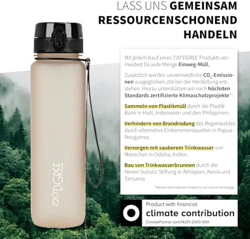 720°DGREE uberBottle Trinkflasche SoftTouch 500ml - Auslaufsicher, BPA-Frei - für Sport und Outdoor-Aktivitäten - Climat