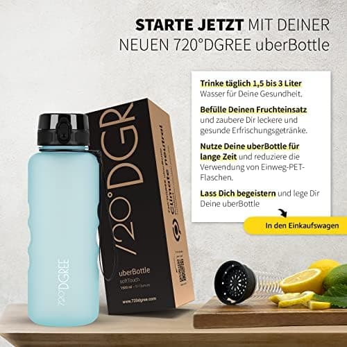 720°DGREE uberBottle Trinkflasche SoftTouch 500ml - Auslaufsicher, BPA-Frei - für Sport und Outdoor-Aktivitäten - Climat
