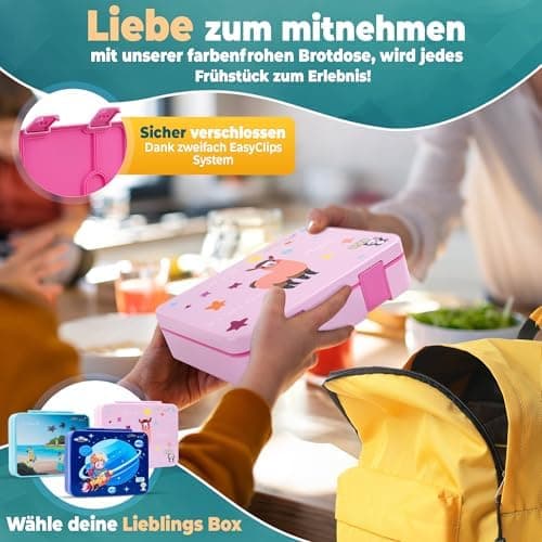 Kinder Brotdose mit Fächern Auslaufsicher & BPA frei
| Vesperbox Kinder Bento Box mit Fächern
| Frühstücksbox Kinder Br