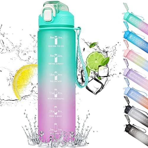 CodiCile Trinkflasche 1L - Ideal für Outdoor Aktivitäten mit Zeitmarkierung und Strohhalm
| CodiCile 1L Trinkflasche St