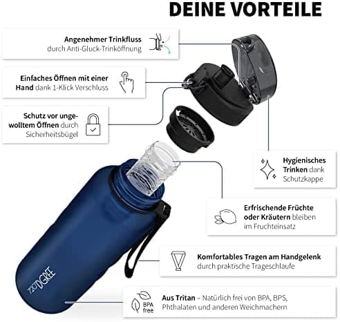 720°DGREE uberBottle Trinkflasche SoftTouch 500ml - Auslaufsicher, BPA-Frei - für Sport und Outdoor-Aktivitäten - Climat