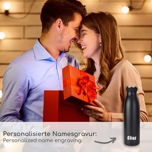 Milu Edelstahl Trinkflasche für Erwachsene – 750ml Isolierflasche zum Tragen – auslaufsicher, Kohlensäuregerecht inkl. R