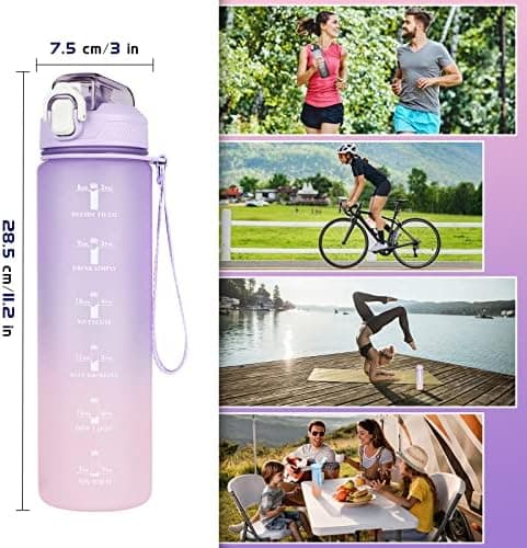 CodiCile Trinkflasche 1L - Ideal für Outdoor Aktivitäten mit Zeitmarkierung und Strohhalm
| CodiCile 1L Trinkflasche St