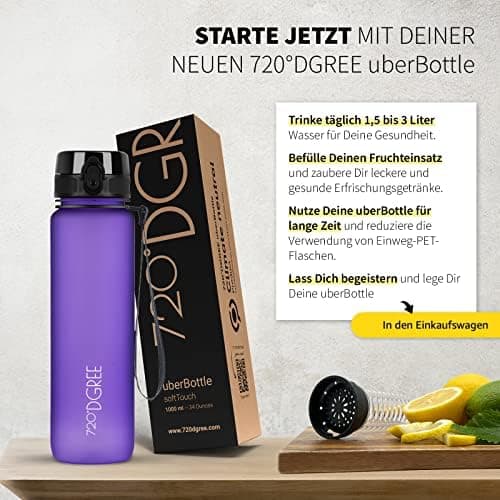 720°DGREE uberBottle Trinkflasche SoftTouch 500ml - Auslaufsicher, BPA-Frei - für Sport und Outdoor-Aktivitäten - Climat