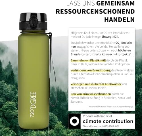 720°DGREE uberBottle Trinkflasche SoftTouch 500ml - Auslaufsicher, BPA-Frei - für Sport und Outdoor-Aktivitäten - Climat