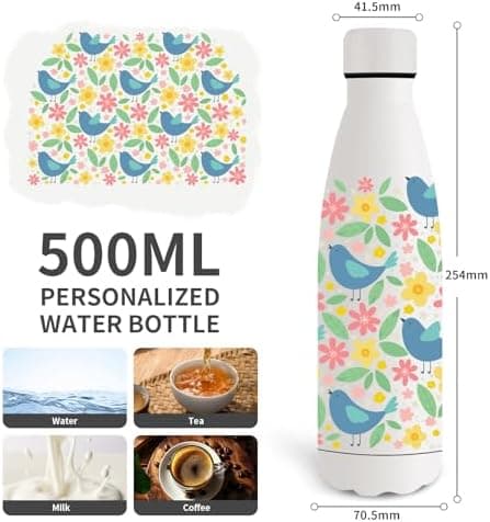 Grsta Trinkflasche 500ml, BPA-freie Edelstahlflasche für Kinder, ideale Wasserspeicherung bei Kalt&warm