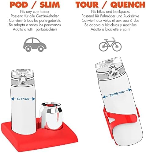 ion8 Kinder Trinkflasche Edelstahl 400ml Nicht Isoliert Sichere Verriegelung Spülmaschinenfest Klappdeckel Leicht zu Rei