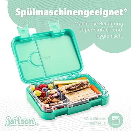 Jarlson® Brotdose Kinder mit Fächern - TONI Lunchbox - Auslaufdurchfall-Sicher – Jausenbox für Kindergarten und Schule -