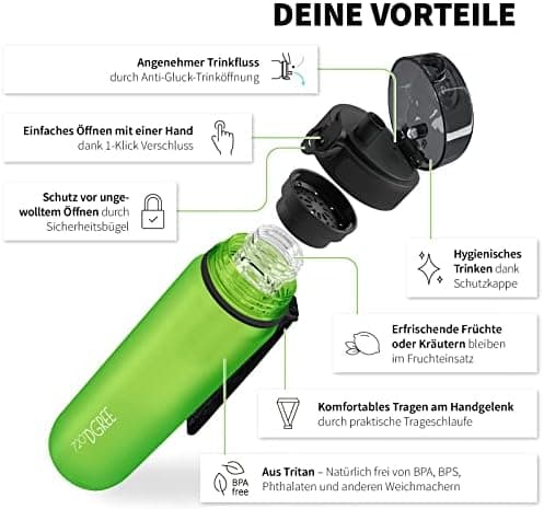 720°DGREE uberBottle Trinkflasche SoftTouch 500ml - Auslaufsicher, BPA-Frei - für Sport und Outdoor-Aktivitäten - Climat