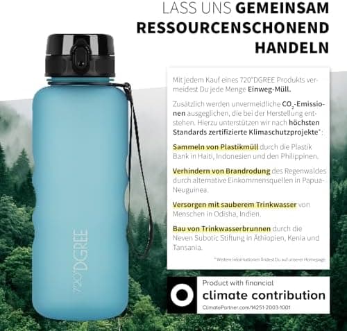 720°DGREE uberBottle Trinkflasche SoftTouch 500ml - Auslaufsicher, BPA-Frei - für Sport und Outdoor-Aktivitäten - Climat