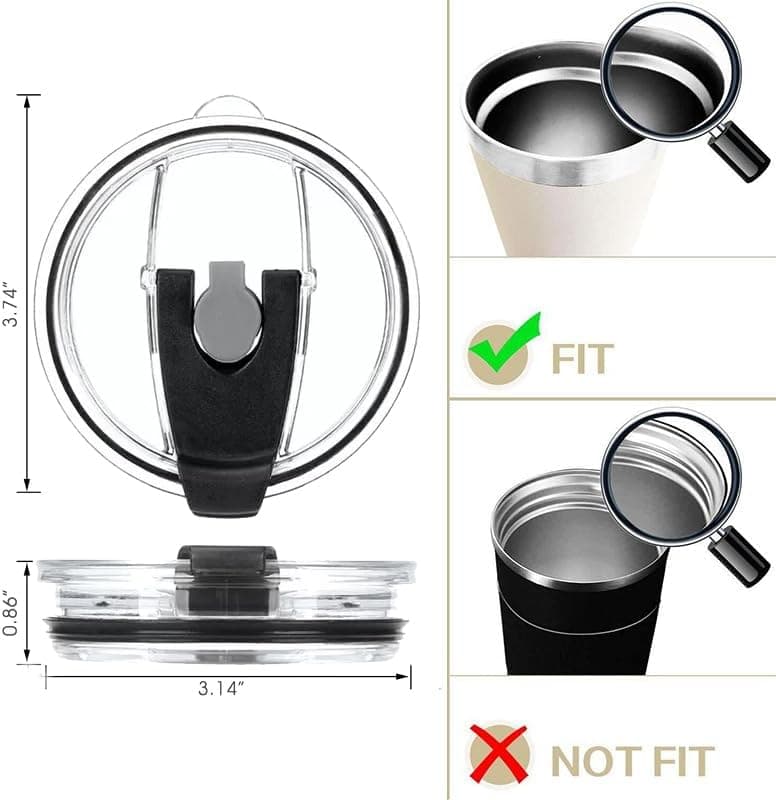 Ersatzdeckel für 56-ml-Becher - Spritzwasserfest, auslaufsicher und strohhalmfreundlich 20 oz Black Double Hole