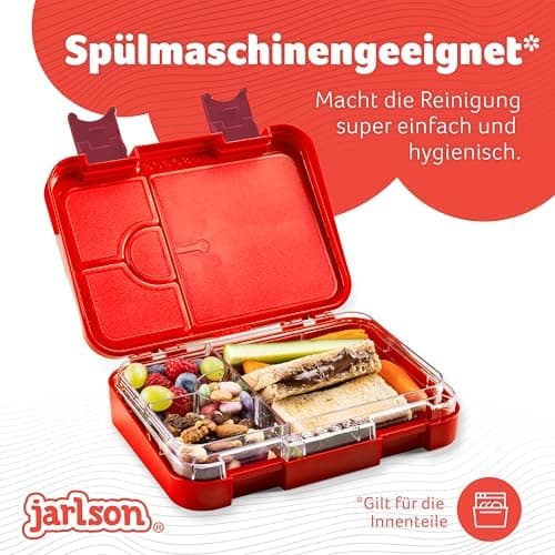 Jarlson® Brotdose Kinder mit Fächern - TONI Lunchbox - Auslaufdurchfall-Sicher – Jausenbox für Kindergarten und Schule -