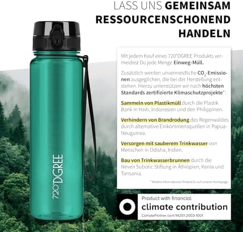 720°DGREE uberBottle Trinkflasche SoftTouch 500ml - Auslaufsicher, BPA-Frei - für Sport und Outdoor-Aktivitäten - Climat