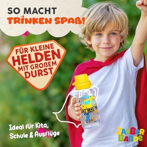 Trinkflasche Kinder auslaufsicher Regenbogen 400 ml Kohlensäure geeignet BPA-frei Tritan spülmaschinenfest Easy-Clean Ma