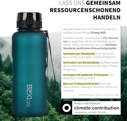 720°DGREE uberBottle Trinkflasche SoftTouch 500ml - Auslaufsicher, BPA-Frei - für Sport und Outdoor-Aktivitäten - Climat