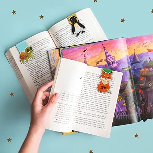 Magnetische Lesezeichen Kinder Magischen Tieren: Fuchs, Schildkröte, Pinguin – Geschenke für Schüler, Junge und Mädchen