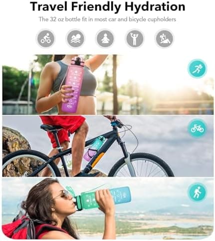 HydroPal Trinkflasche 1L für Sport und Fitness - BPA-Frei, Strohhal, Outdoor und Büroideal - Leicht, Stoßfest, Wiederver