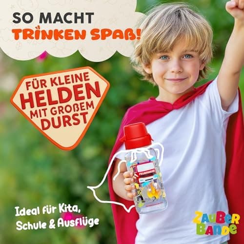 Trinkflasche Kinder auslaufsicher Regenbogen 400 ml Kohlensäure geeignet BPA-frei Tritan spülmaschinenfest Easy-Clean Ma